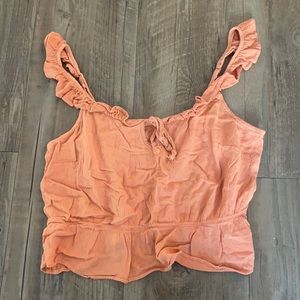 Kendall and Kylie orange ruffled tank